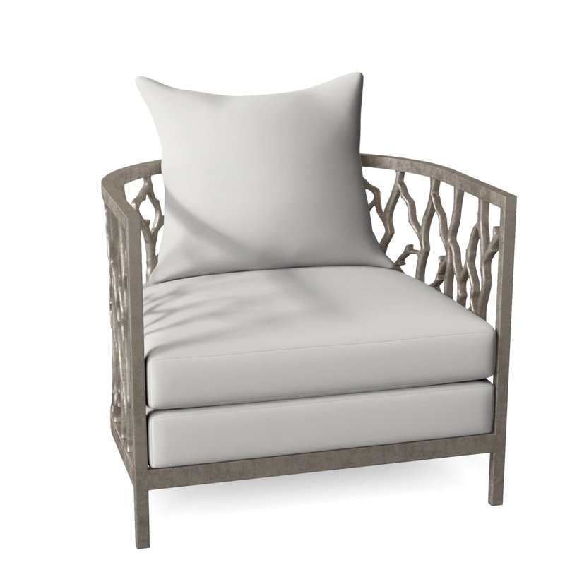 Naples Patio Chair with Cushions, Light Grey Vinyl 6503-010