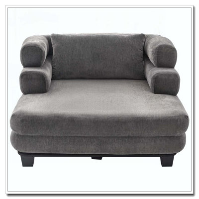 Canapé-lit rembourré surdimensionné en chenille surdimensionné de 52,4 po avec siège profond et accoudoirs superposés pour salon ou chambre à coucher