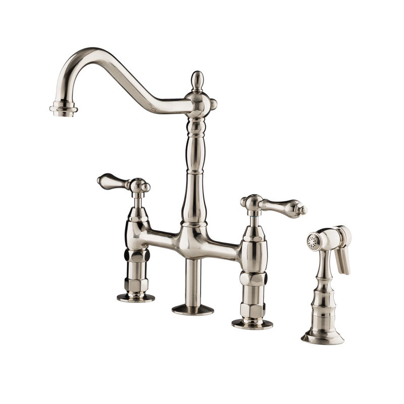 Chevington Kitchen Faucet with Side Spray, Brushed Nickel