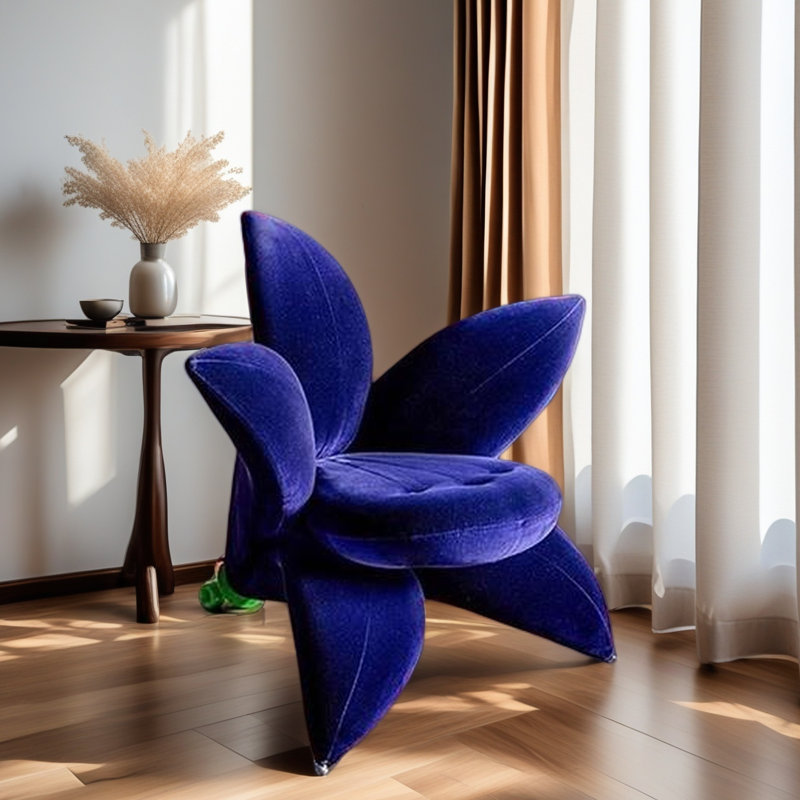 Luxury Creative Flower-shaped Leisure Chair., Royal Blue
