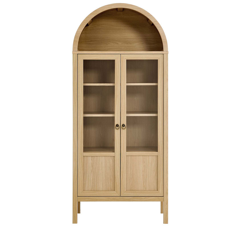  Tessa Arched Display Cabinet, Oak