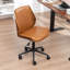 Chaise de bureau rembourrée en similicuir Bryonie-340057851