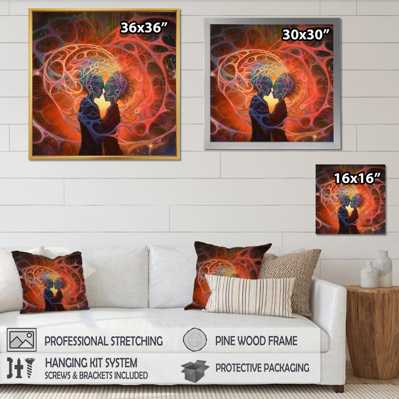 «Twin Flame Universe», impression sur toile, Cadre doré à une seule photo, H 30 po x l 30 po x P 1 po