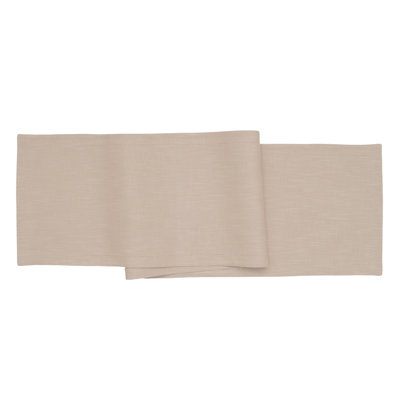 Hemstitch Solid Tan Table Runner