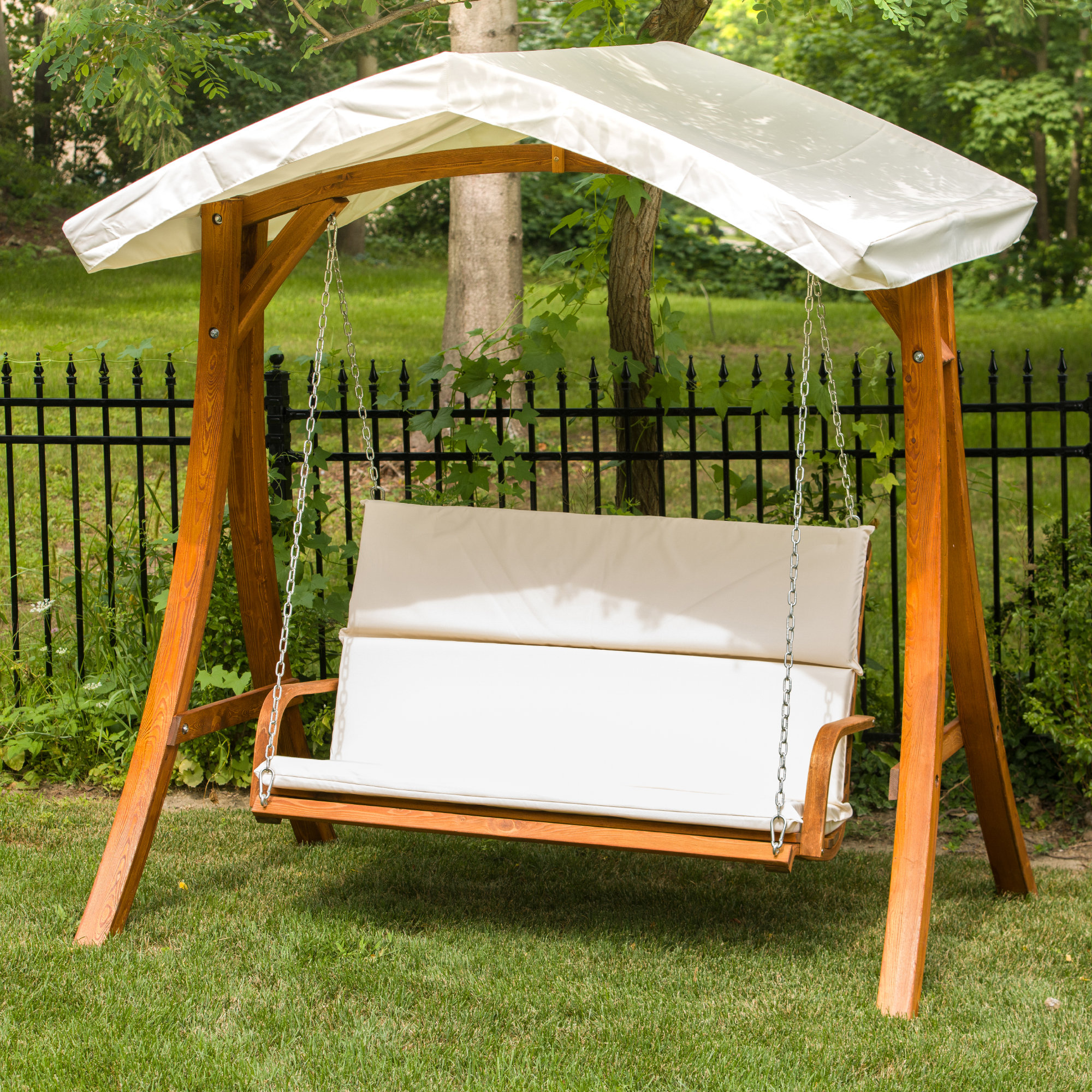 Leisure Season Porch Swing with Canopy Reviews Wayfair Canada