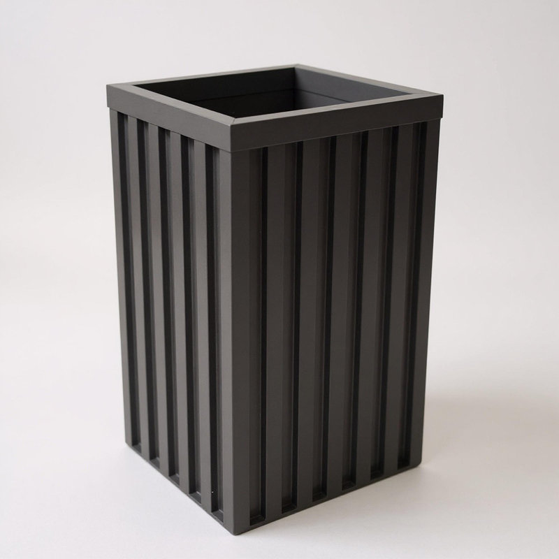 Square Grove Column Planter - Black, Black