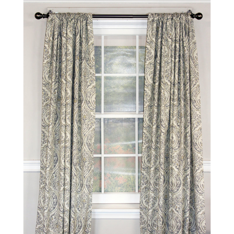 Cotton Blend Room Darkening Curtain Pair, Pebble, 50" W x 96" L