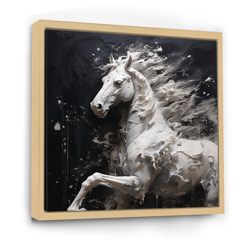 Cheval au galop minimalisme, Cadre naturel flottant, 36" H x 36" W