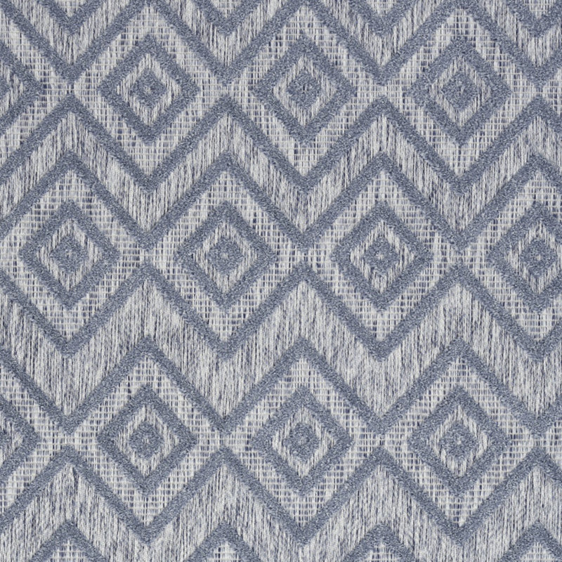 Foundry Select Versatile Diamond Denim Blue Indoor/Outdoor Area Rug, Rectangle 6' x 9'