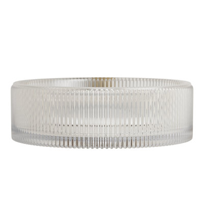 Transparent Round Crystal Glass 14 - Inch Bathroom Sink Without Faucet, Artistic Style, Fits Various Countertop Patterns, And Low Maintenance, 4.63 Depth, Faucet Spout ≥9' Sink, Striped Design,