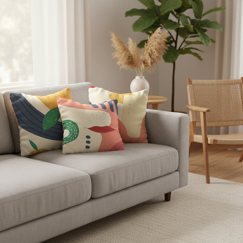4 Pieces Washable & Ironable Cushion Cover Set
