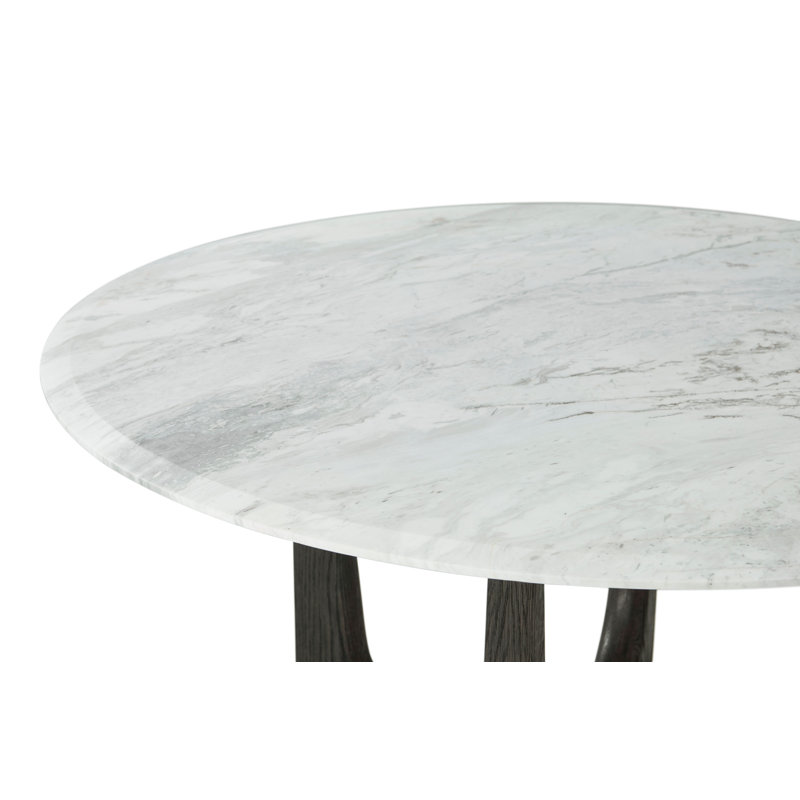 Repose Round Marble Dining Table, Charcoal Oak