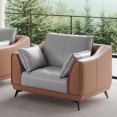 Ensemble de canapé 3 pièces en tissu moderne gris / brun moderne pour salon et chambre à coucher