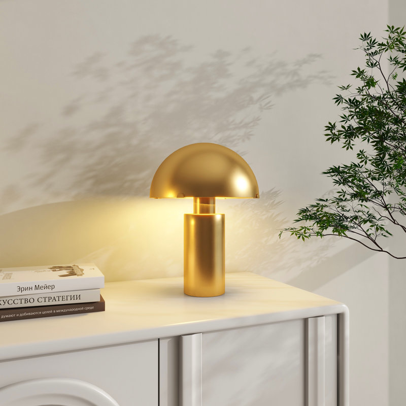 Keaten Metal Spherical lampshade Table Lamp, Gold