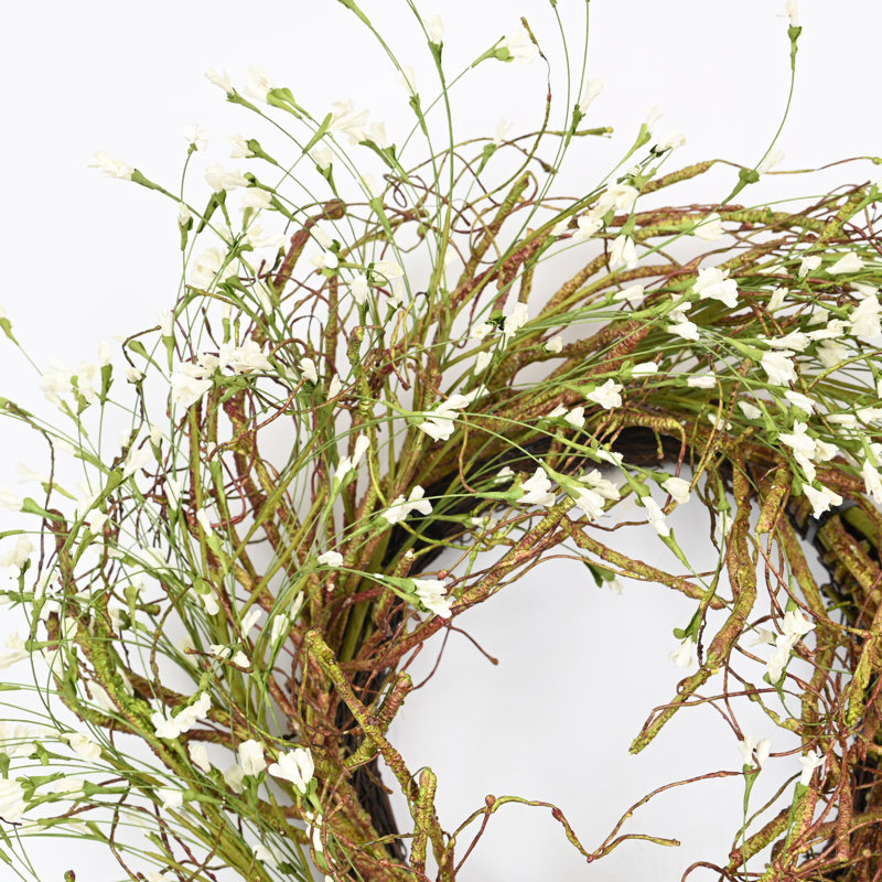26" Wildflower Spring Front Door Wreath , White