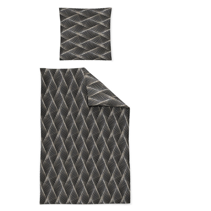 Elegant flannel bedding set alpaca 8371, Grey, 155 x 200cm - 1 Pillowcase ( 80 x 80cm)