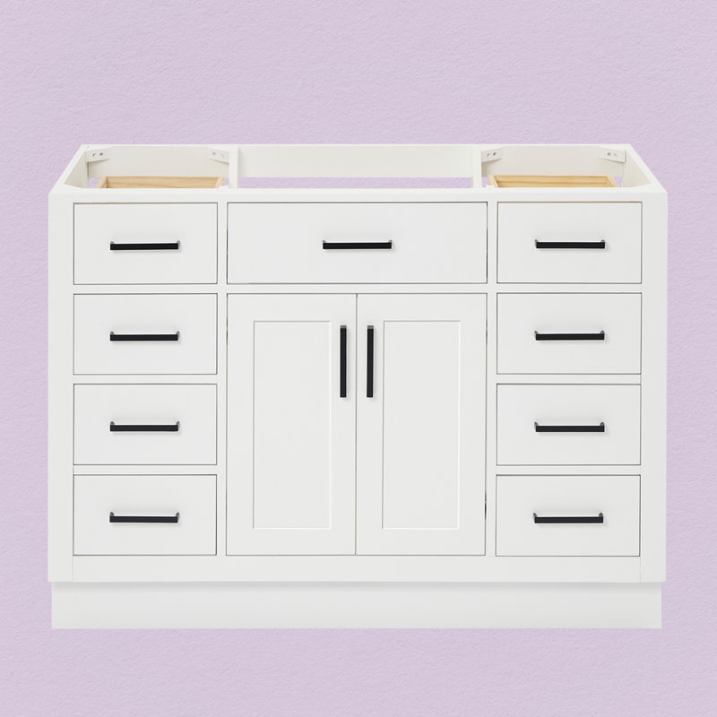 Osoria 48'' Solid Wood Single Bathroom Vanity Base Only, Base Cabinet without Top, White