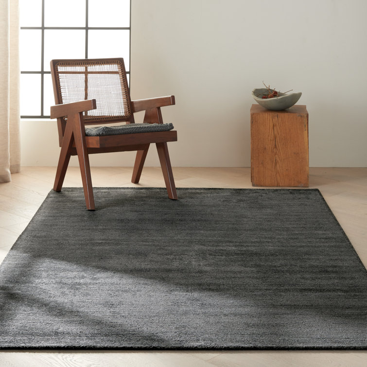 Tapis de zone noire noué la à la main modern Sacramento