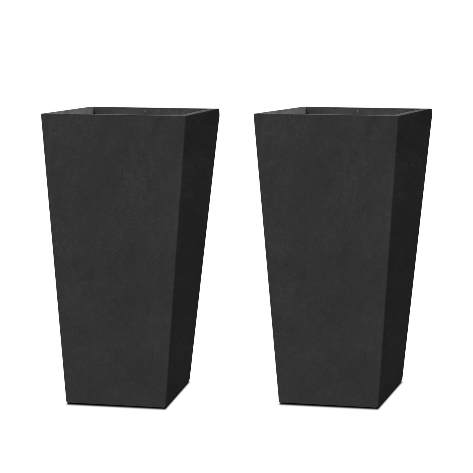 Tali 13" Rectangular Pot Planter, 2, Black