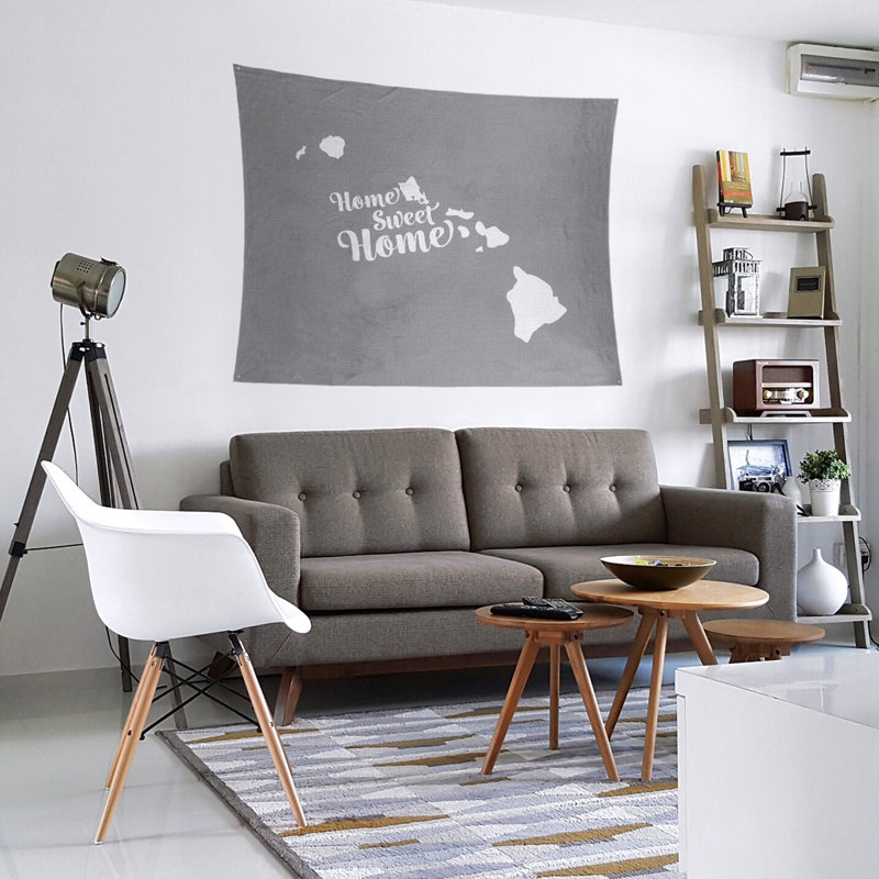 Tapisserie murale honolulu doux pour la maison, H 51 po x l 60 po, Gris