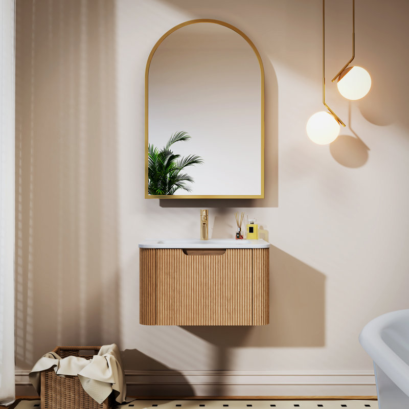 Meuble-lavabo mural 24 po avec comptoir en céramique et armoire à pharmacie 24 po