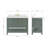 Magnolia 43" Single Bathroom Vanity in Vintage Green, with 1.5 Pure White Quartz Top, Oval Sink-1254442450-1243715901