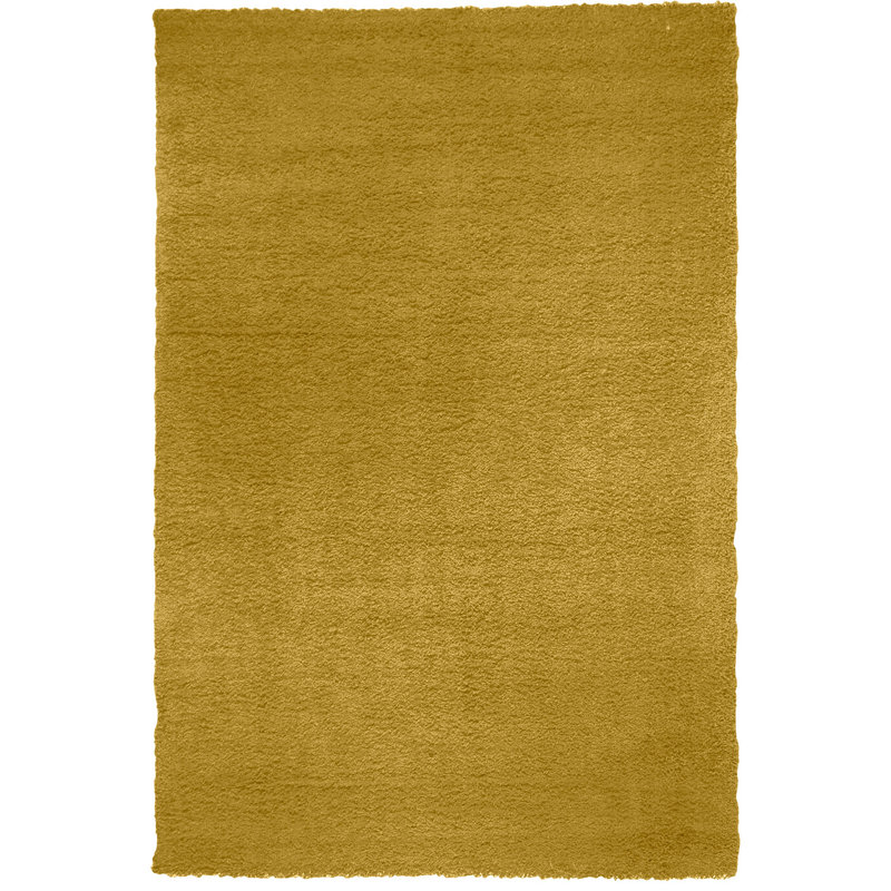 Tapis jaune en polypropylène tissé à la machine Haein, Rectangle 6 pi 7 po x 9 pi 6 po