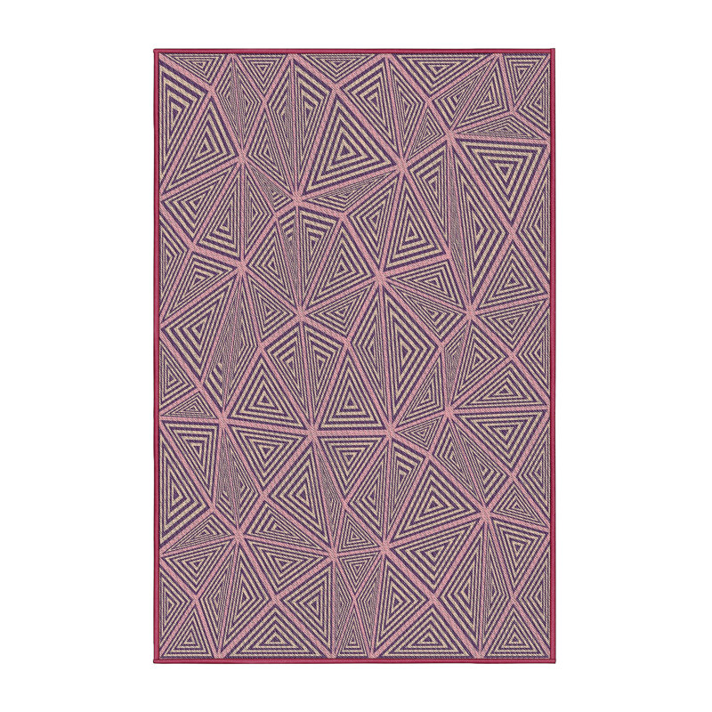 Tapis rose/zone noire à motifs Medfield, Rectangle 5 pi x 7 pi