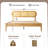 Caneva Queen Size Scandinavian Solid Wood Platform Bed Frame, CAB-41-Q, with Rattan Headboard, Honey Oak, No Box Spring Needed-1772627235-1772627233