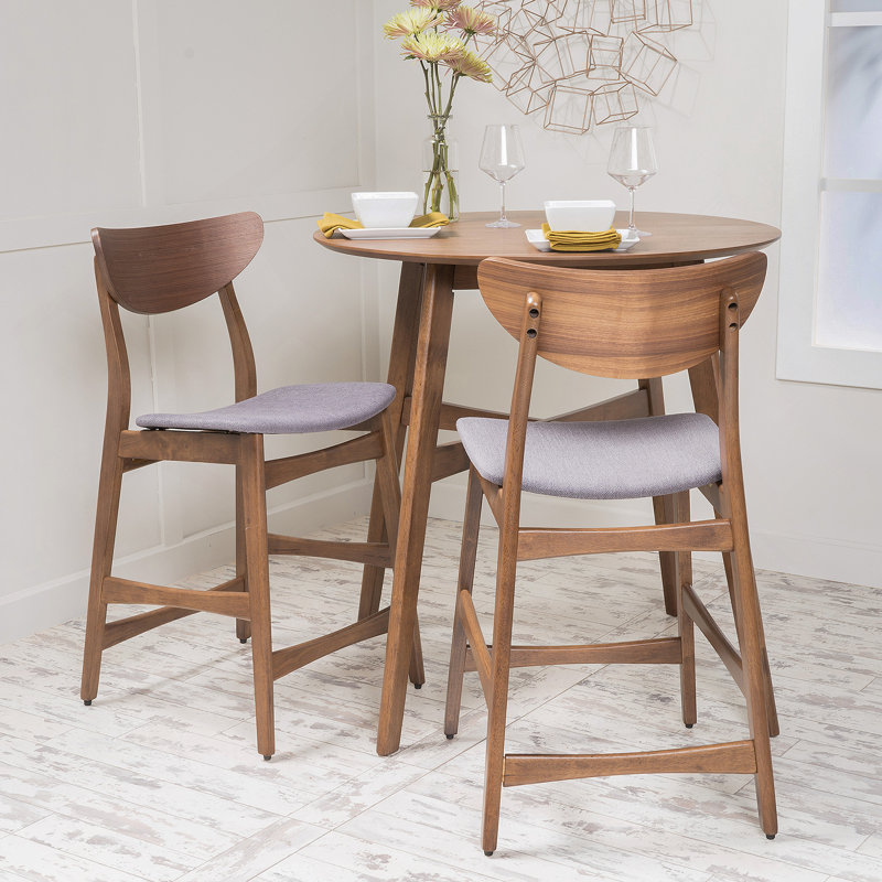 Chaise à hauteur de comptoir, Dark Gray Seat/ Walnut Frame