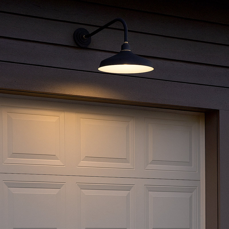 Foundry Wall Mount Outdoor Barn Light, Textured Black, 18" H x 16" W x 25.75" D