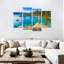 Lake Tahoe Lake Tahoe, scène de port de sable sur toile, ensemble de 4 pièces-92788123