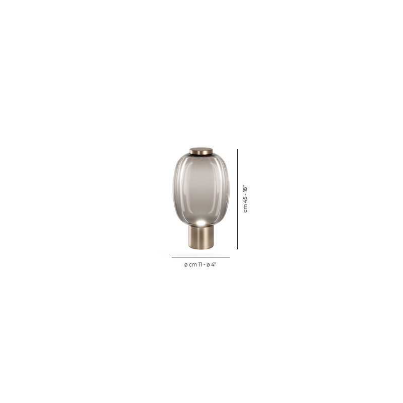 Riflesso Table Lamp 2 Crystal Transparent Matt Gold 3 L2405 Ul, Smoky Transparent, 18" H x 11" W x 11" D