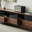 Meuble télé en bois massif au design rétro et minimaliste-288008864