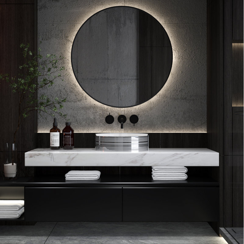 Blue Elephant 425.5mm L x 425.5mm W Circular Sink, Silver Stripe