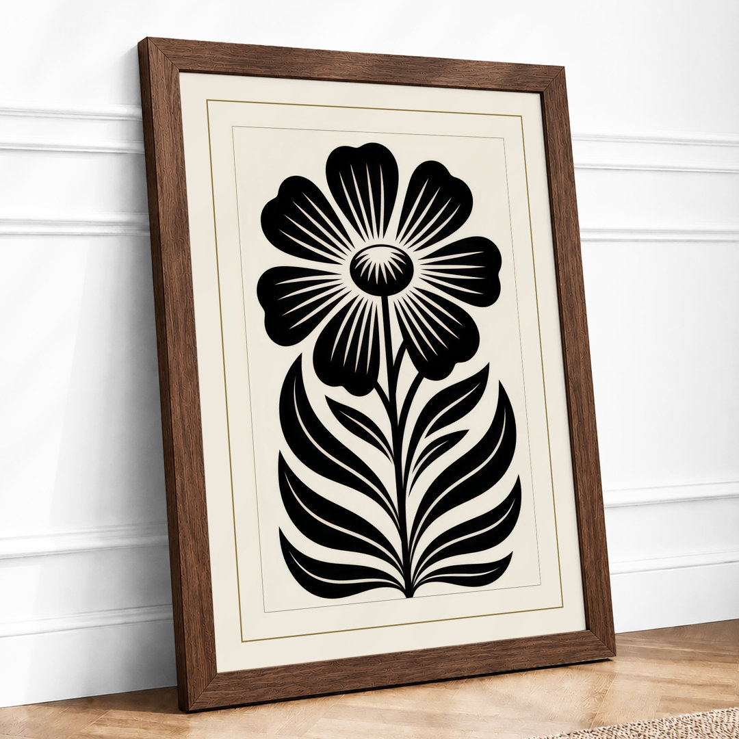 Stylized Flower Botanical - Framed Print