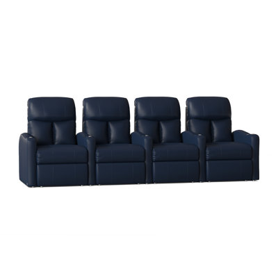 Upholstered Home Theater Seating with Cup Holder