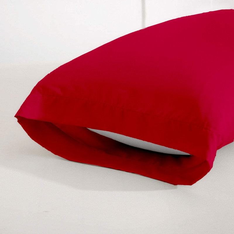 Kotto 100% Polyester Square Oxford Pillowcases, Red