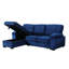 Canapé-lit réversible 97,5 po en velours bleu avec apparence modulaire remarquable