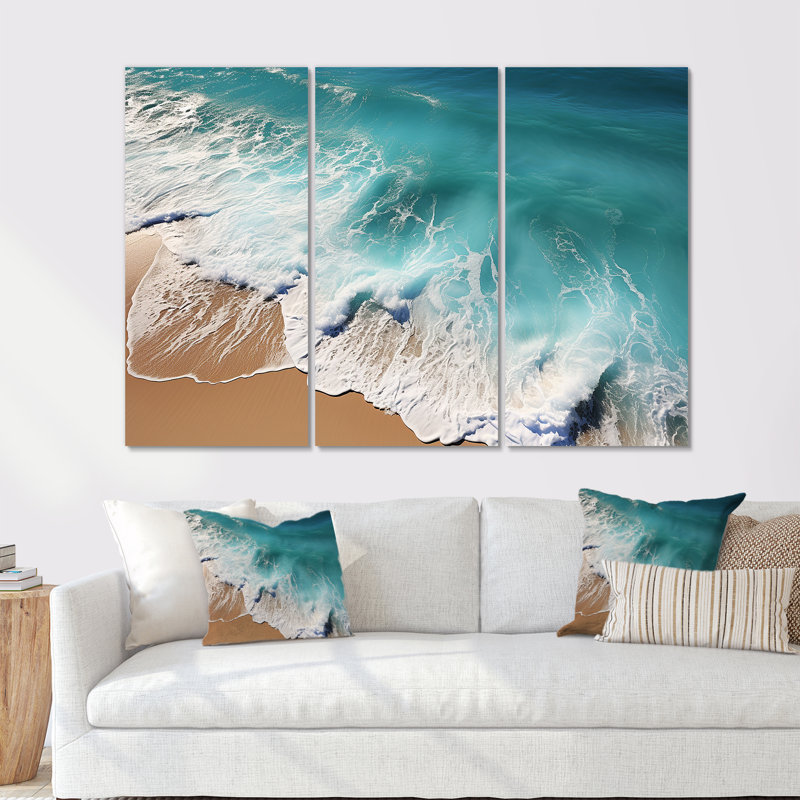 Swanley - Ensemble de décoration murale bord de mer, H 28 po x l 36 po x P 1 po, Toile tendue