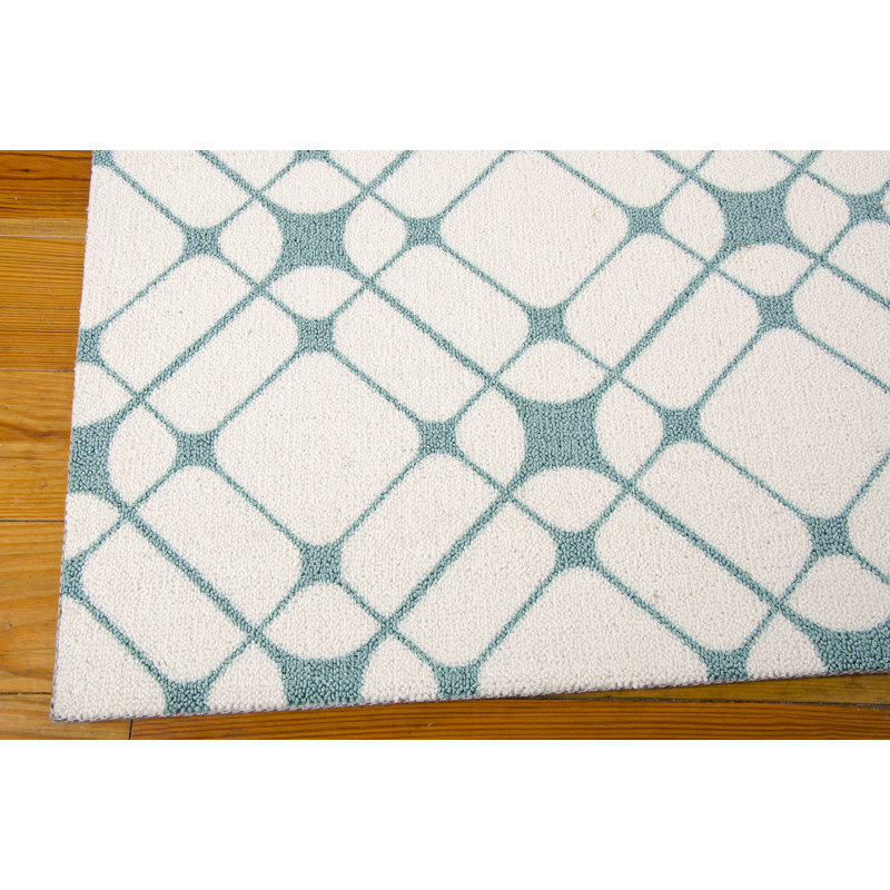 Tapis de zone ivoire géométrique Vanderburg, Tapis de couloir 2 pi 6 po x 8 pi