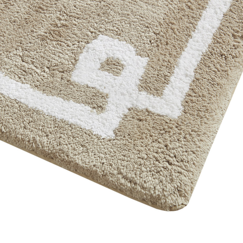 Cotton Tufted Bath Rug 20X30, Taupe, Rectangle 1'8" x 2'6"