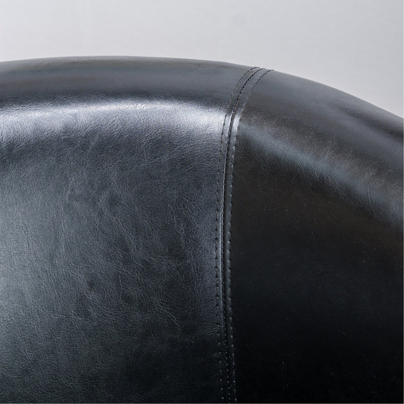 Fauteuil club pivotant - forme de tonneau, Noir