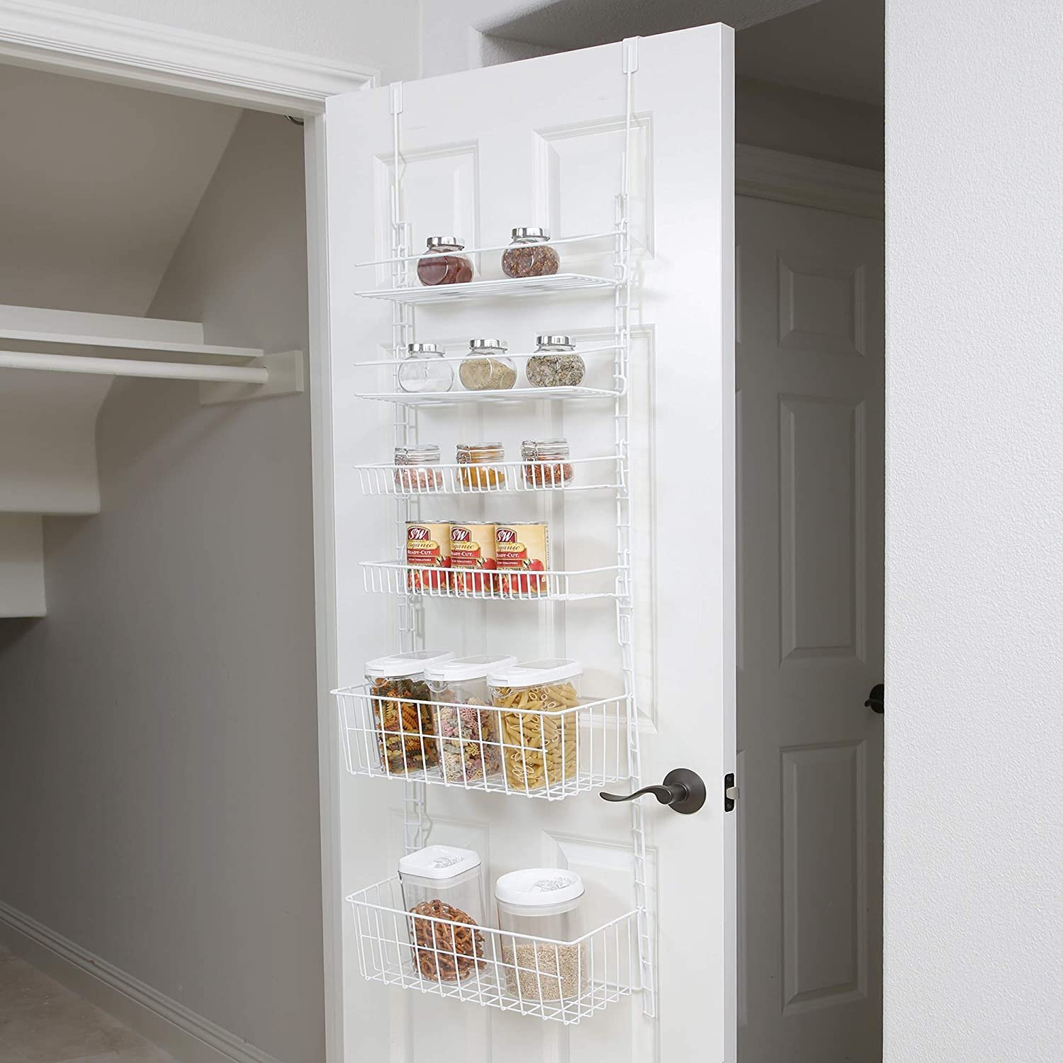 Rebrilliant 8 Tier Metal Cabinet Door Organizer, Closet Seasoning