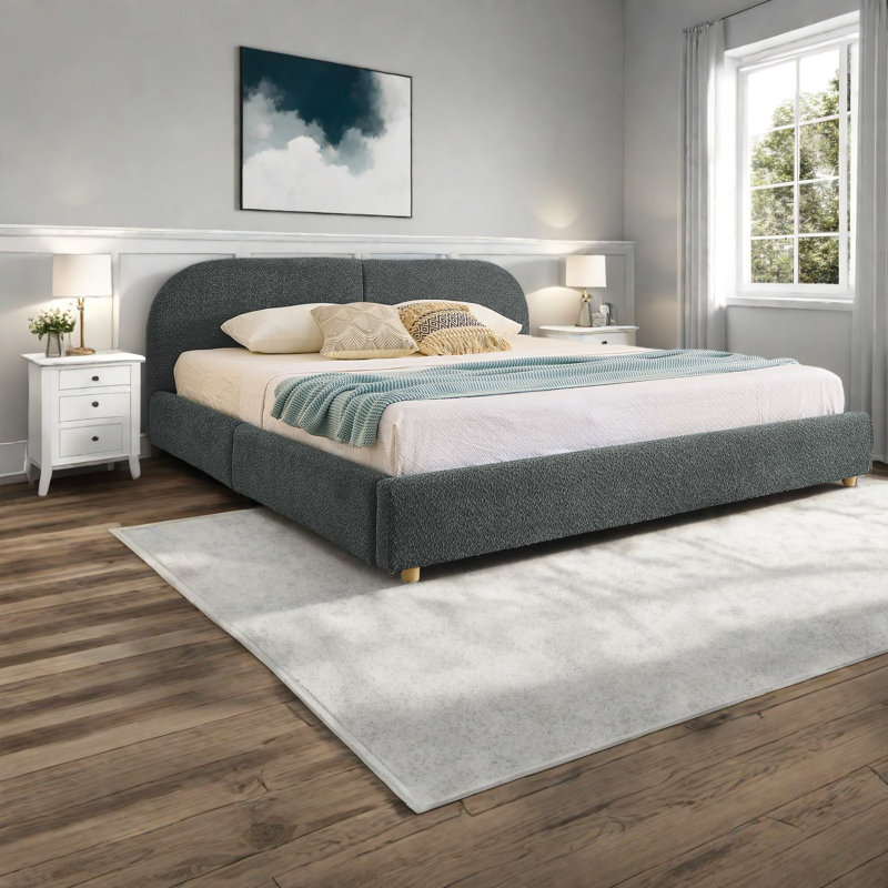 Lits spacieux très grand avec rangement, panneau de fibres à densité moyenne, style américain moderne pour la maison