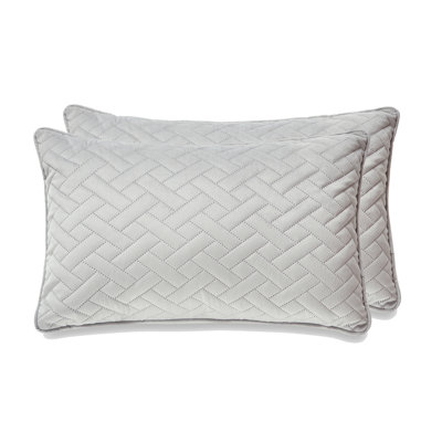 LOS AGENLES Chevron Microsuede Reversible Throw Pillow