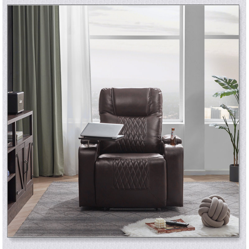 Fauteuil inclinable Power Motion avec port de charge USB et rangement pour bras cachés 2 porte-gobelets pratiques