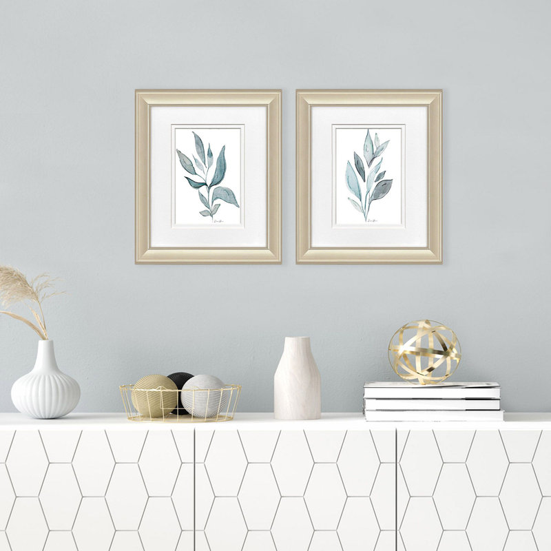 Teal Stems Framed Art