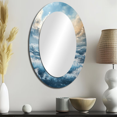 Miroir mural ovale blanc