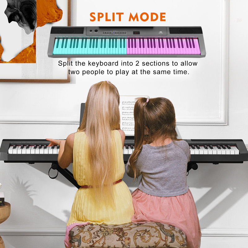 Gray 88 Key Full Size Electric Piano Keyboard Semi Weighted For Beginners, 88 Key Weighted Keyboard Piano With Stand